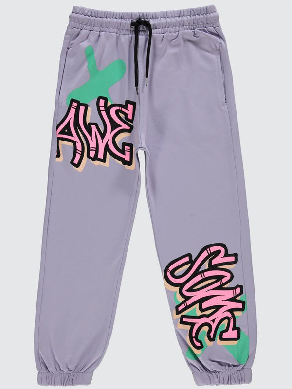 Civil Girls AWE Baskılı 10-13 Yaş Eşofman Altı - Lila