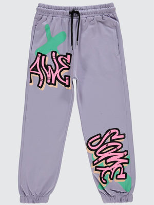 Civil Girls AWE Baskılı 10-13 Yaş Eşofman Altı - Lila