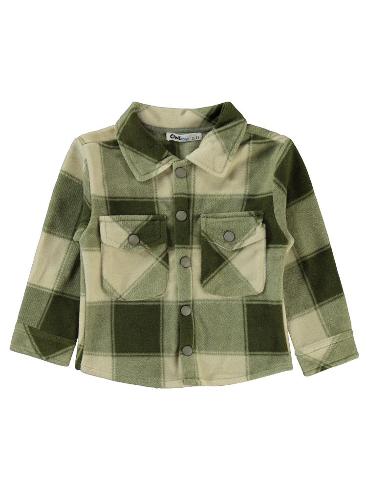 Civil Boys Ekoseli 2-5 Yaş Gömlek - Haki