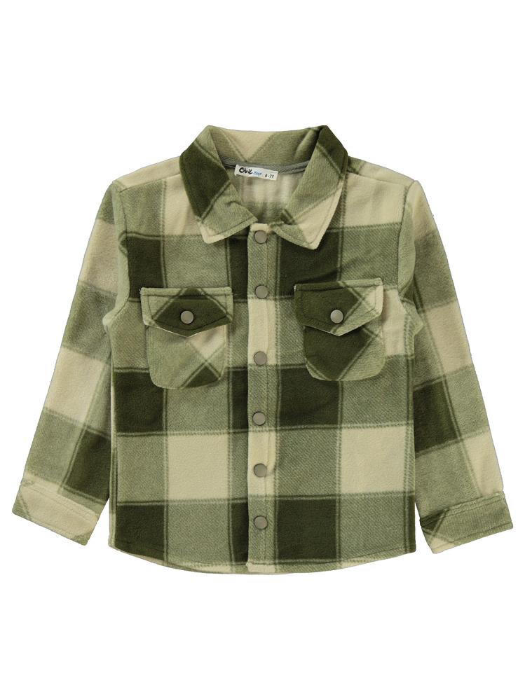 Civil Boys Ekoseli 10-13 Yaş Gömlek - Haki