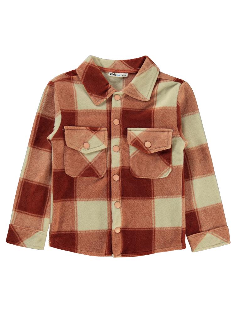 Civil Boys Ekoseli 10-13 Yaş Gömlek - Turuncu