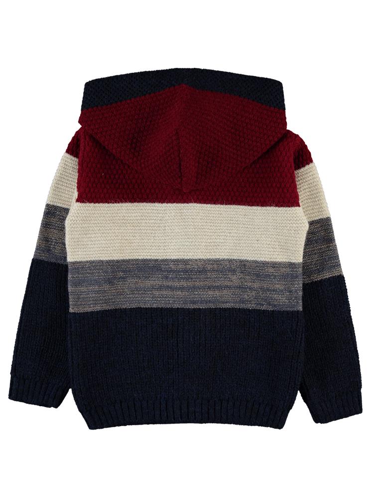 Civil Boys 72 Nakışlı Kapşonlu 2-5 Yaş Hırka - Kırmızı