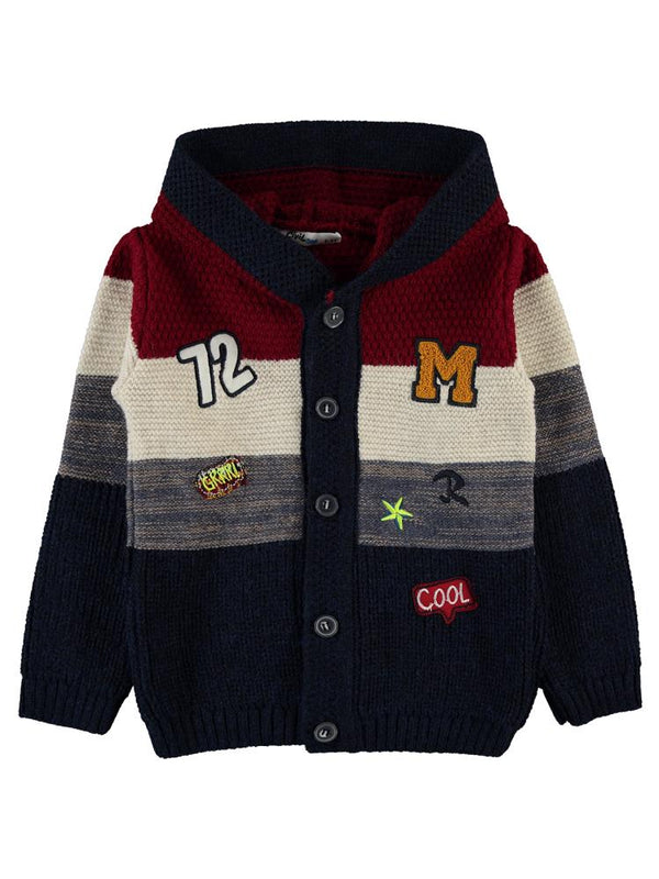 Civil Boys 72 Nakışlı Kapşonlu 2-5 Yaş Hırka - Kırmızı