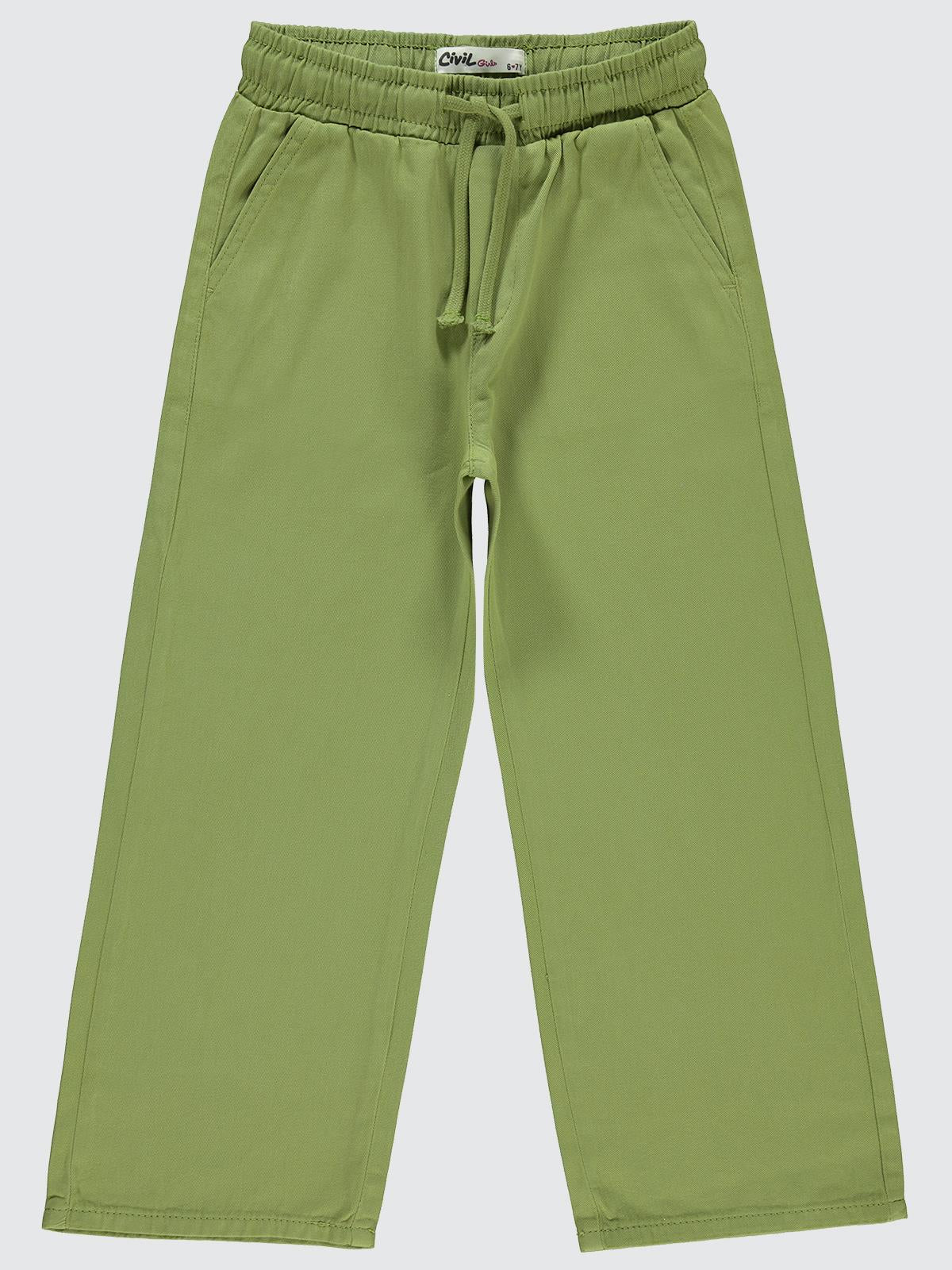 Civil Girls Bol Paça 6-9 Yaş Pantolon - Haki