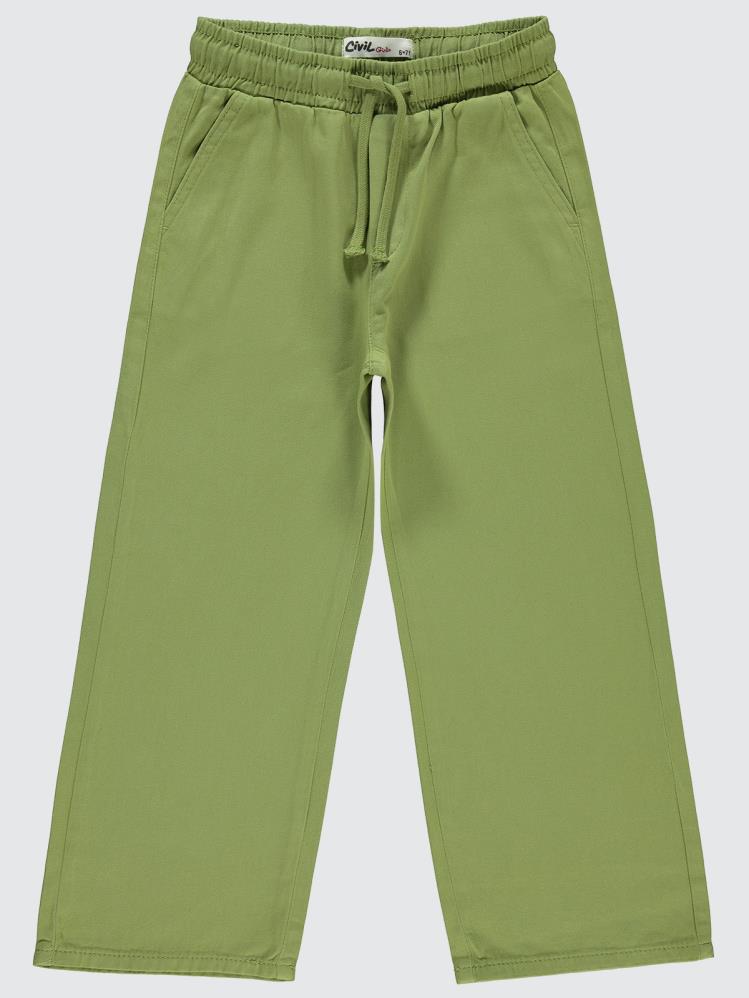 Civil Girls Bol Paça 6-9 Yaş Pantolon - Haki