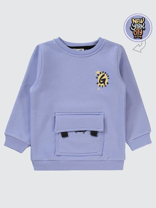 Civil Boys Newyork City Baskılı 2-5 Yaş Sweatshirt - Mavi