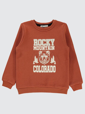 Civil Boys Rocky Colorado Baskılı 6-9 Yaş Sweatshirt - Turuncu