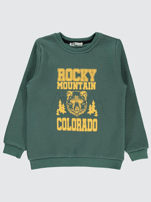 Civil Boys Rocky Colorado Baskılı 6-9 Yaş Sweatshirt - Haki