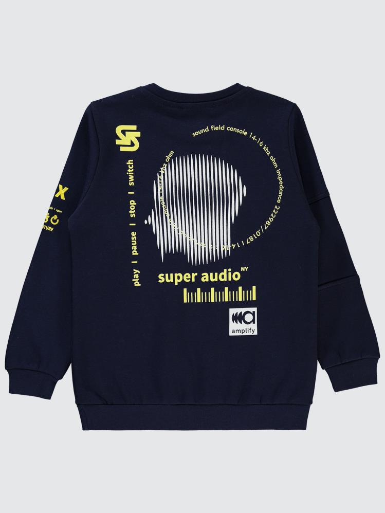 Civil Boys Super Audio Baskılı 10-13 Yaş Sweatshirt - Lacivert