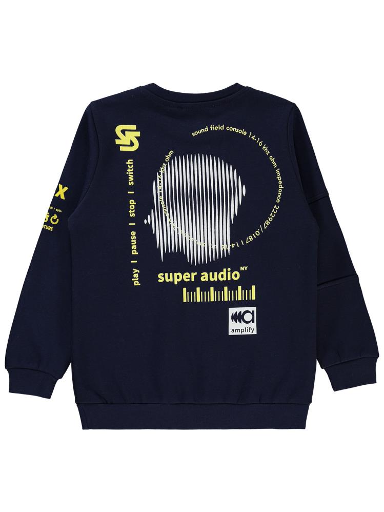 Civil Boys Super Audio Baskılı 10-13 Yaş Sweatshirt - Lacivert