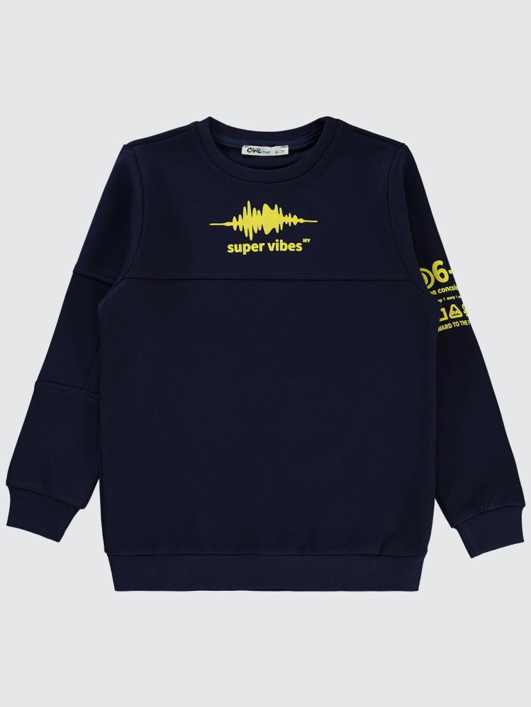 Civil Boys Super Audio Baskılı 10-13 Yaş Sweatshirt - Lacivert