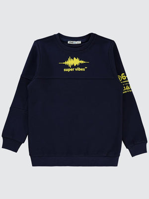 Civil Boys Super Audio Baskılı 10-13 Yaş Sweatshirt - Lacivert