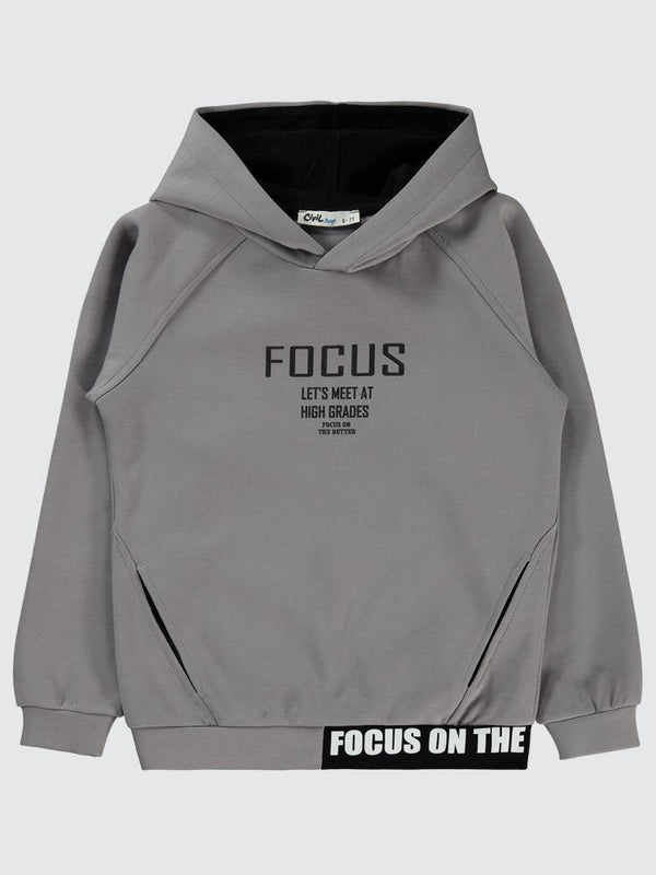 Civil Boys Focus Baskılı 6-9 Yaş Sweatshirt - Gri