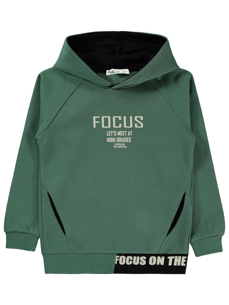Civil Boys Focus Baskılı 10-13 Yaş Sweatshirt - Haki