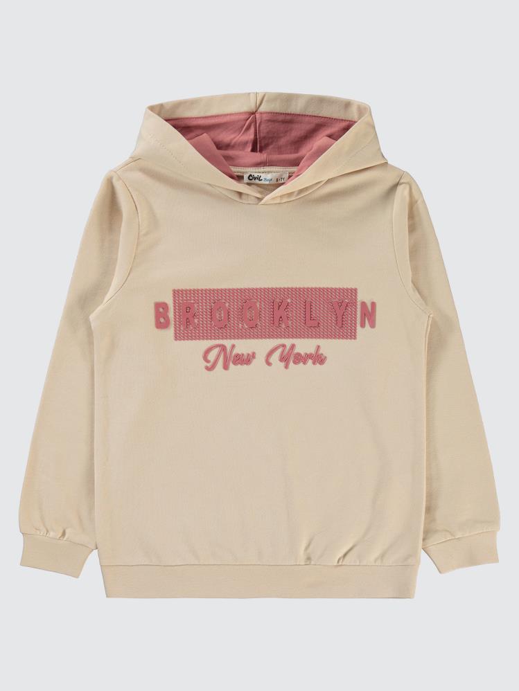 Civil Boys Brooklyn Baskılı Kapşonlu 6-9 Yaş Sweatshirt - Gri