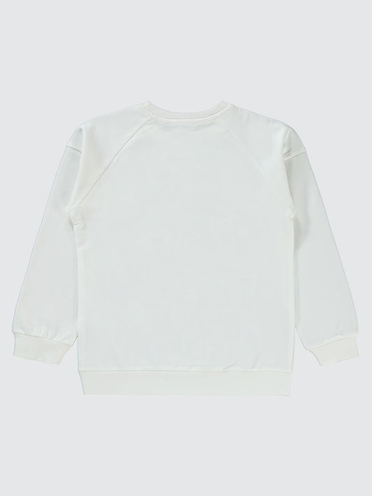 Civil Erkek Çocuk Brokoklyn Nakışlı Sweatshirt | 2 İp Uzun Kol | Okul Kreş ve Günlük Kullanım - Ekru