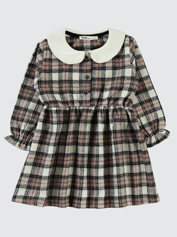 Civil Girls Yakalı 2-5 Yaş Elbise - Bej