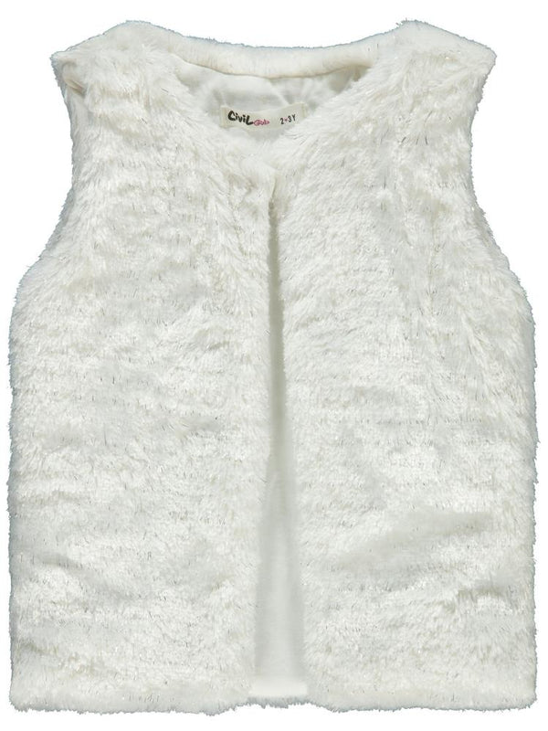 Civil Girls Pelüş 2-5 Yaş Yelek - Ekru