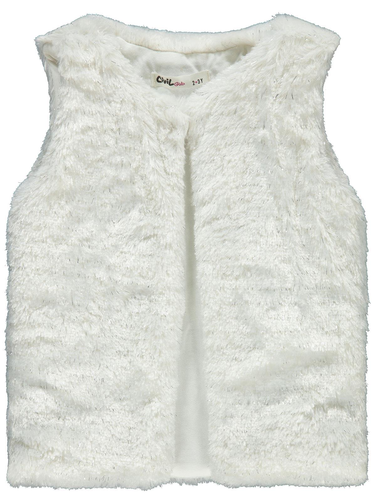 Civil Girls Pelüş 2-5 Yaş Yelek - Ekru