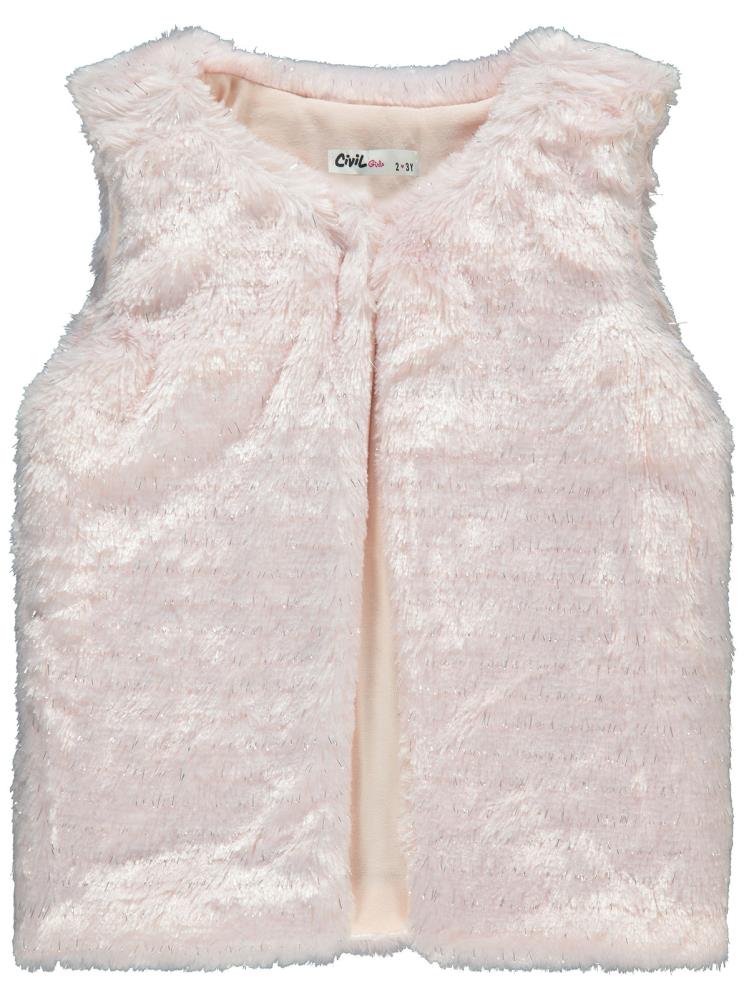 Civil Girls Pelüş 2-5 Yaş Yelek - Pembe