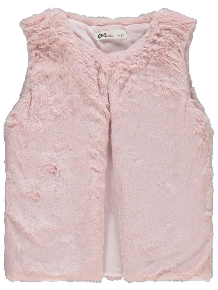 Civil Girls Pelüş 2-5 Yaş Yelek - Pudra
