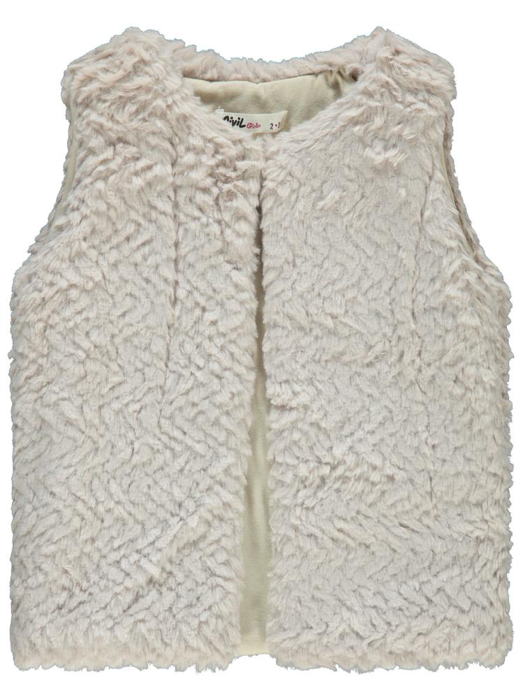 Civil Girls Pelüş 2-5 Yaş Yelek - Bej