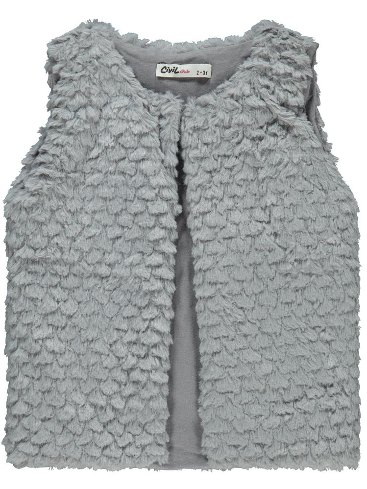 Civil Girls Pelüş 2-5 Yaş Yelek - Gri