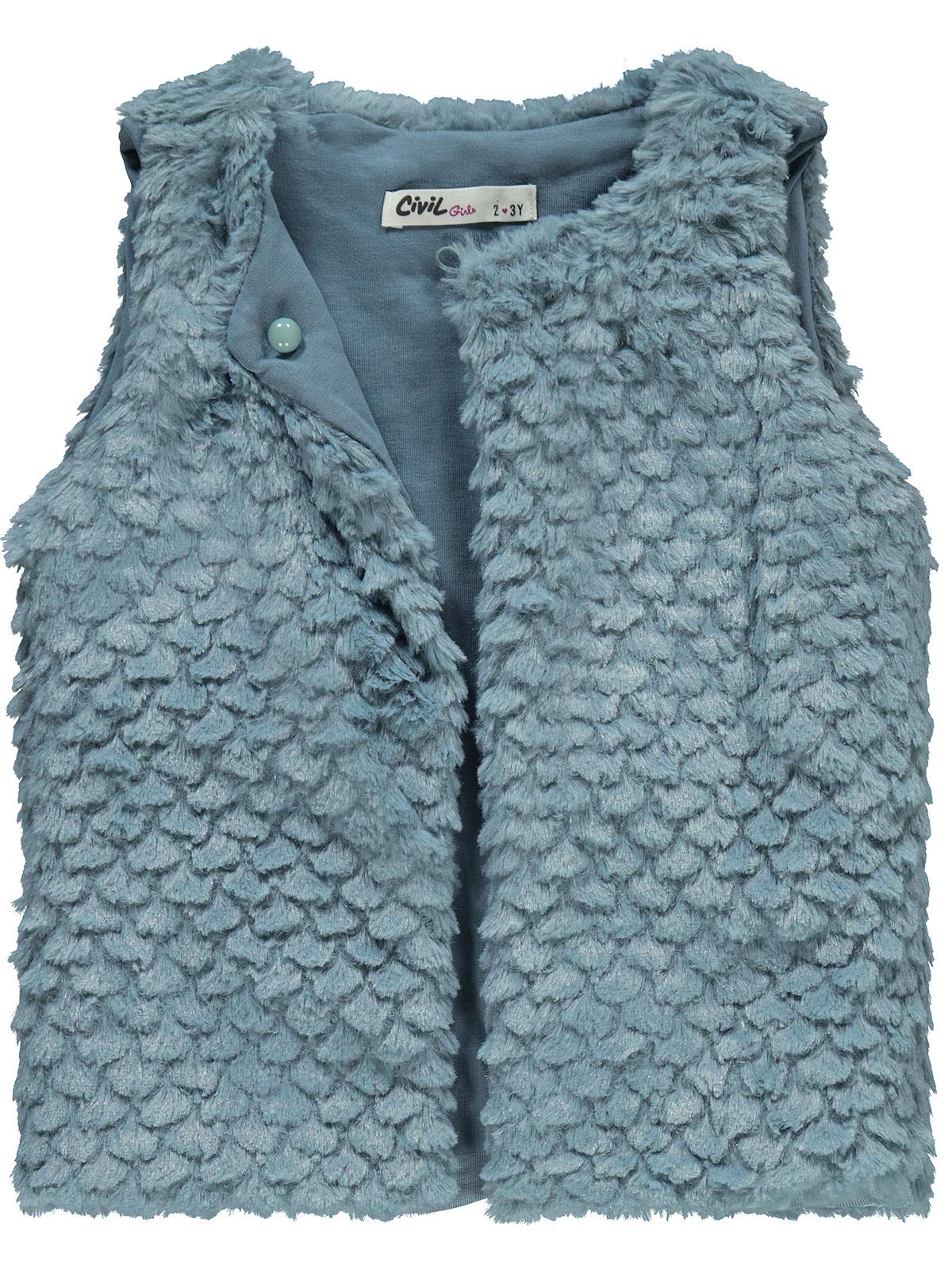 Civil Girls Pelüş 2-5 Yaş Yelek - Mavi