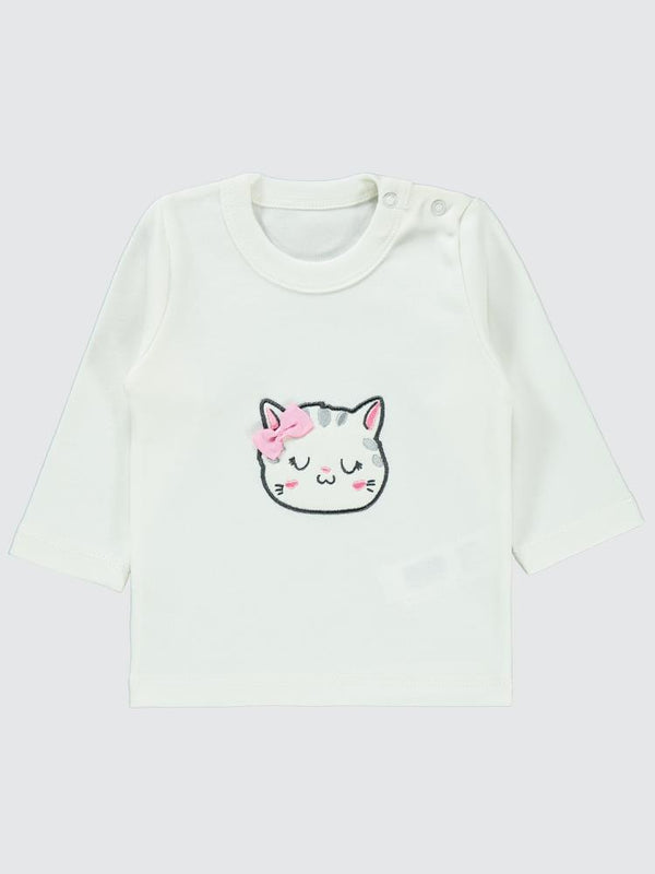 Civil Baby Kedi Nakışlı 3 lü 6-18 Ay Takım - Gri