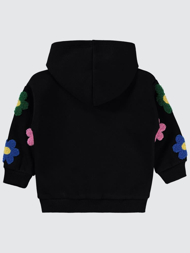 Civil Girls Papatya Nakışlı 2-5 Yaş Sweatshirt - Siyah