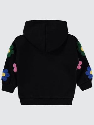 Civil Girls Papatya Nakışlı 2-5 Yaş Sweatshirt - Siyah