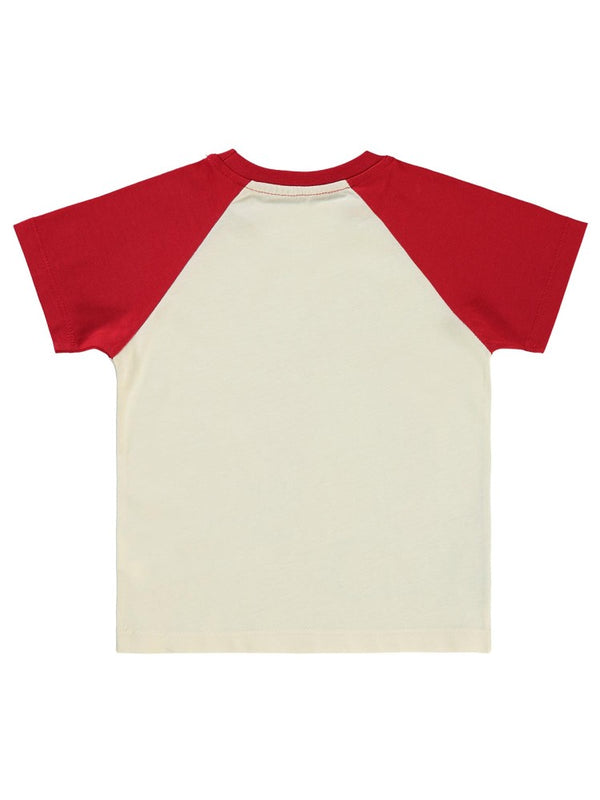 Civil Boys Dozer Baskılı Reglan Kol 2-5 Yaş Tişört - Kırmızı