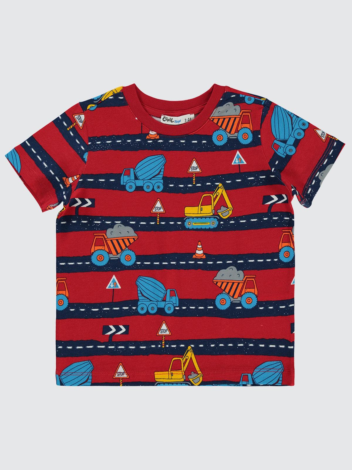 Civil Boys Yol Empirme 2-5 Yaş Tişört - Kırmızı
