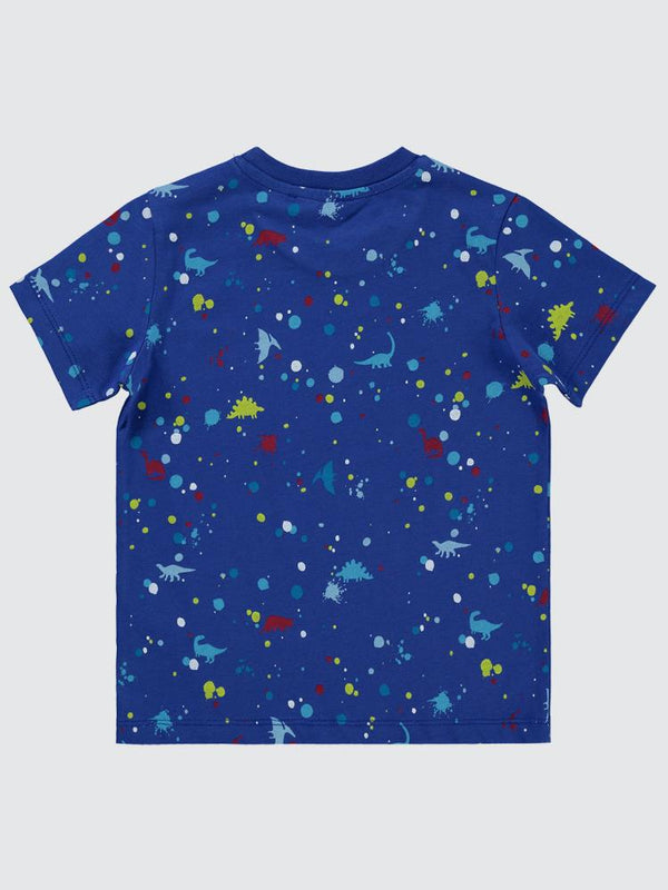 Civil Boys Sıçratma Dino Baskılı Empirme 2-5 Yaş Tişört - Lacivert