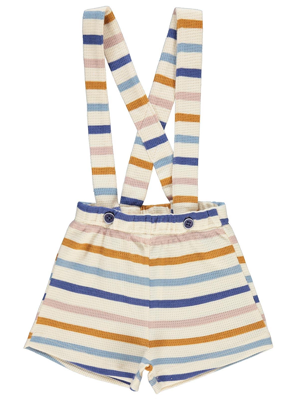 Civil Baby Kaplan Çizgi Empirme Askılı 6-18 Ay Şort - Fil Dişi