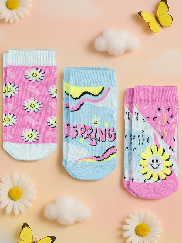 Civil Girls Daisy 3'lü 2-12 Yaş Patik Çorap