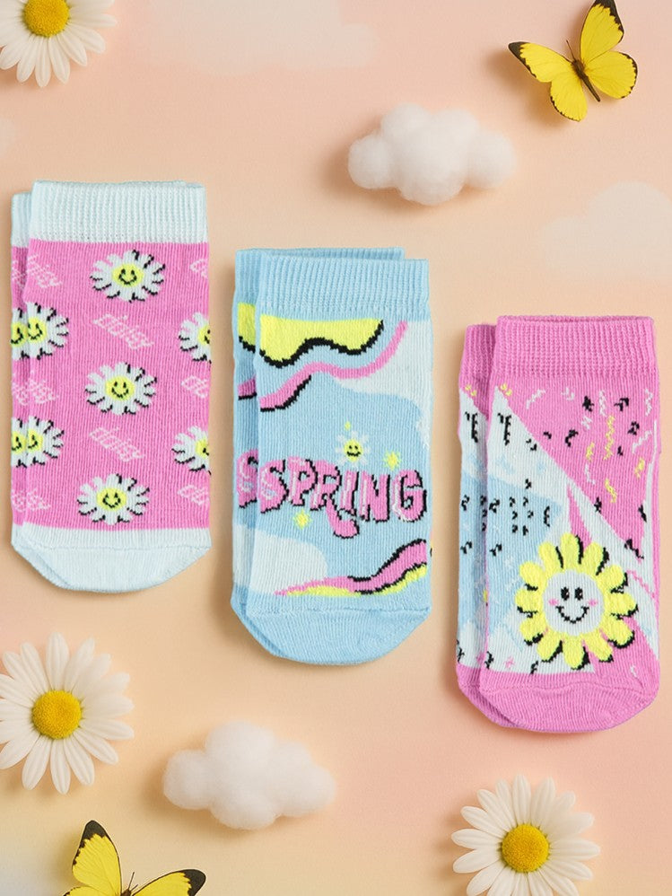 Civil Girls Daisy 3'lü 2-12 Yaş Patik Çorap