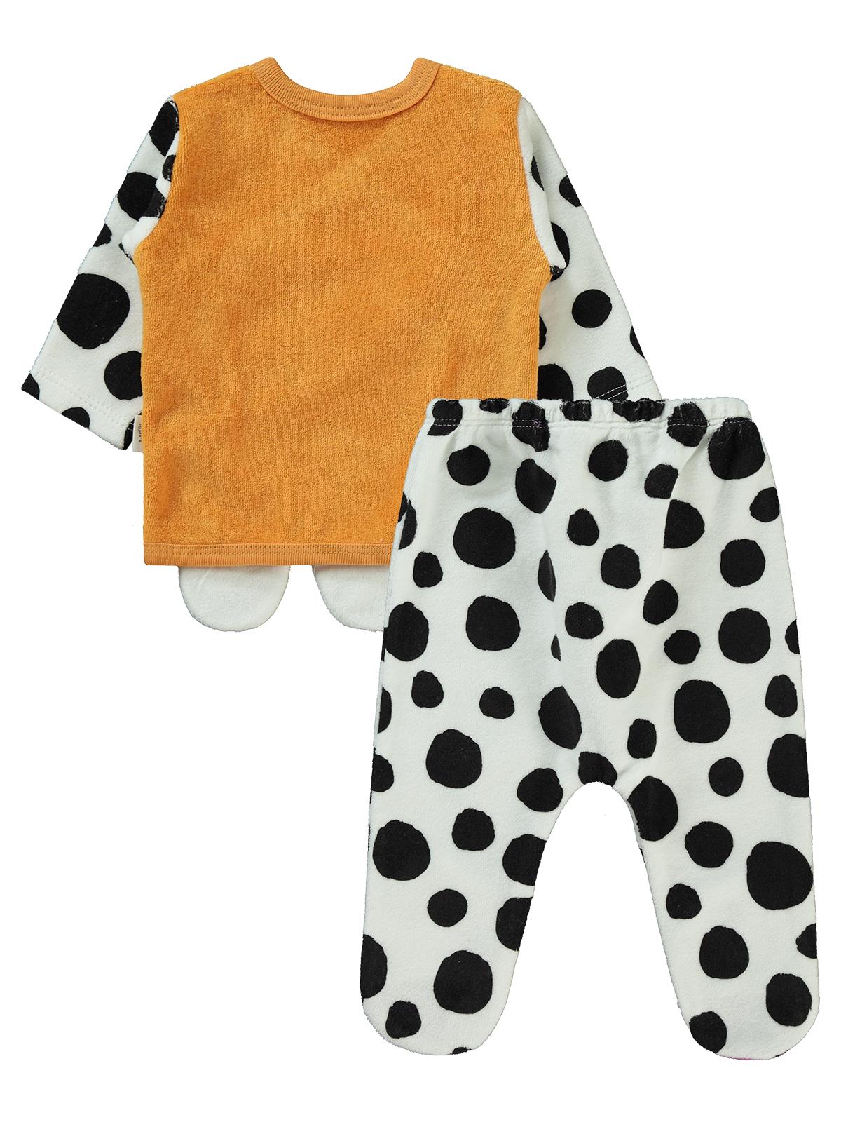 Civil Baby Leopar Empimre Baskılı Zıbın Takımları - Hardal
