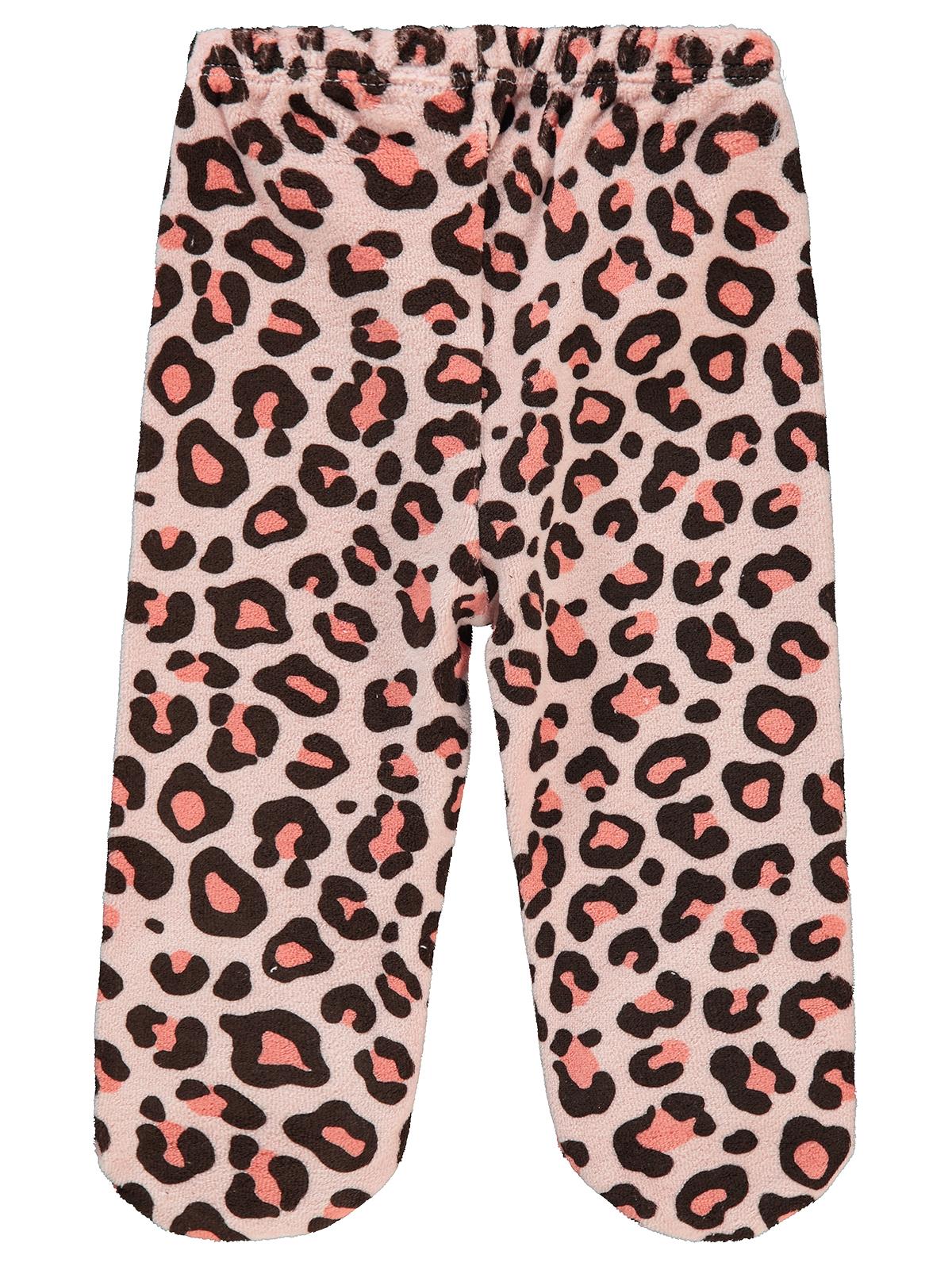 Civil Baby Leopar Empirme Baskılı 1-6 Ay Tek Alt Bebe - Pudra
