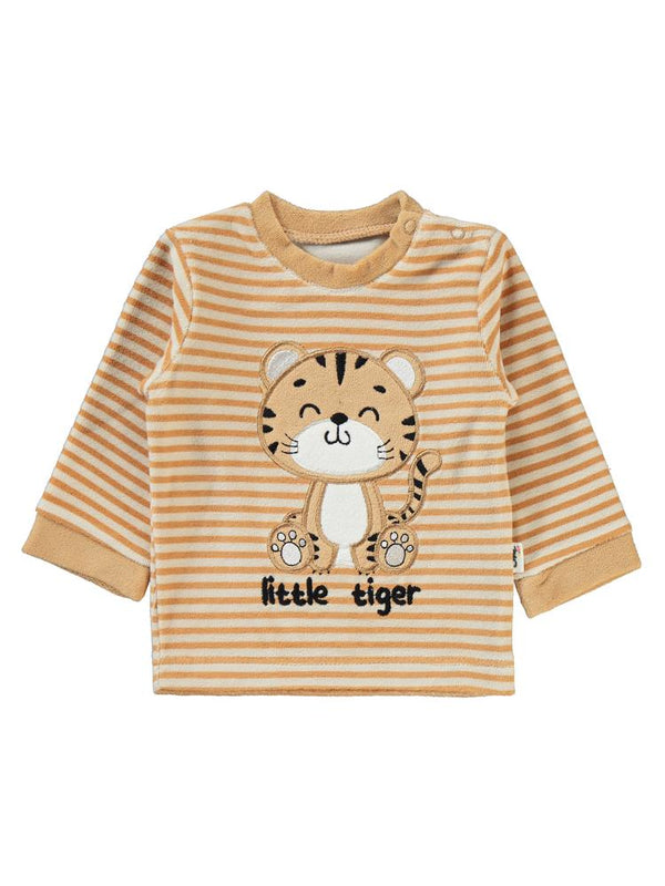 Civil Baby Çizgili Baby Tıger Baskılı 6-18 Ay Takım - Kahverengi