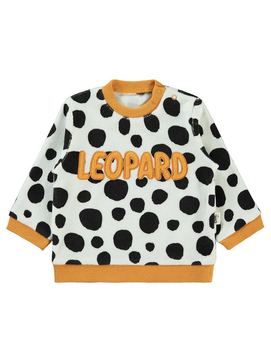 Civil Baby Leopar Empirme Baskılı 6-18 Ay Sweatshirt - Hardal