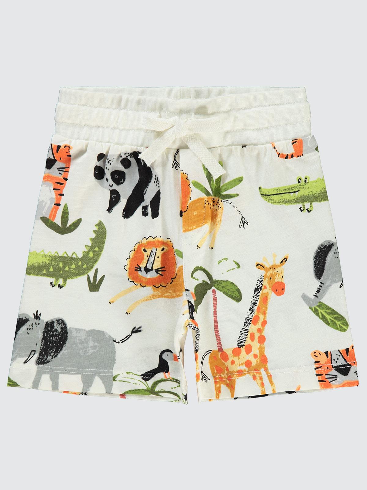 Civil Boys Karalama Hayvanlar Empirme 2-5 Yaş Kapri - Ekru