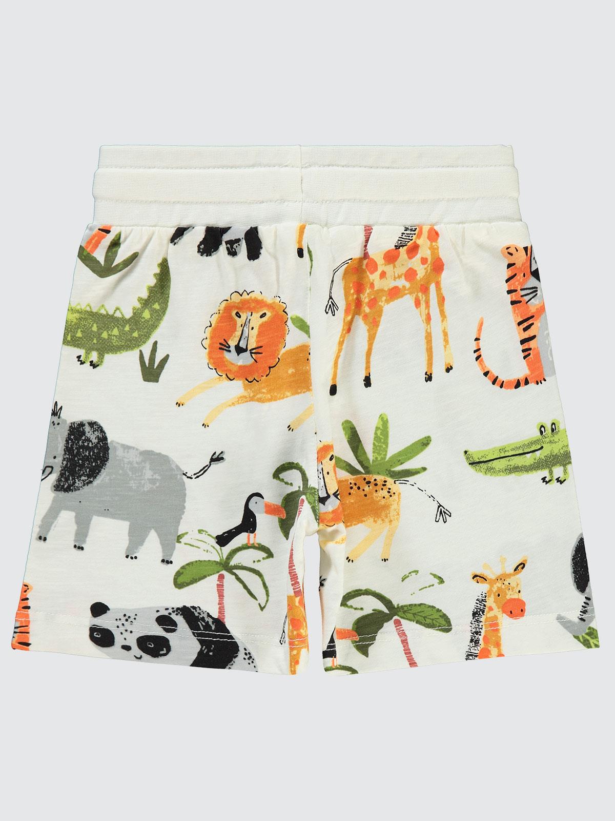 Civil Boys Karalama Hayvanlar Empirme 2-5 Yaş Kapri - Ekru