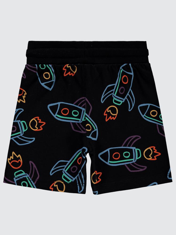 Civil Boys Çizgi Space Empirme 2-5 Yaş Kapri - Siyah