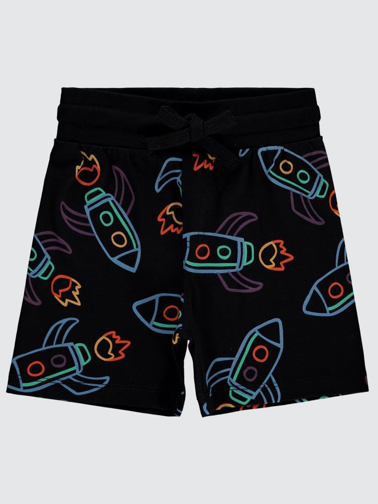 Civil Boys Çizgi Space Empirme 2-5 Yaş Kapri - Siyah