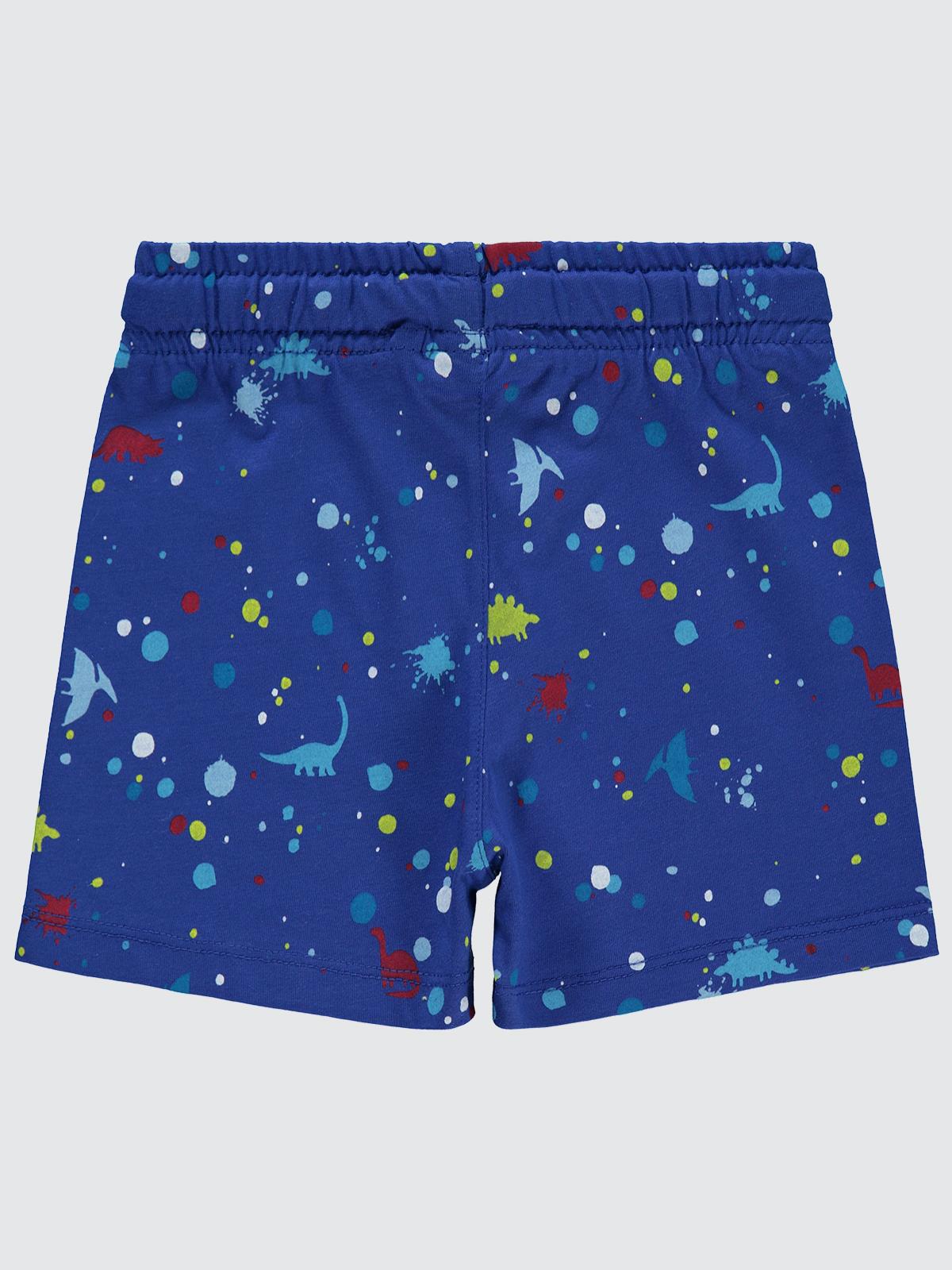 Civil Boys Sıçratma Dino Baskılı Empirme 2-5 Yaş Şort - Lacivert