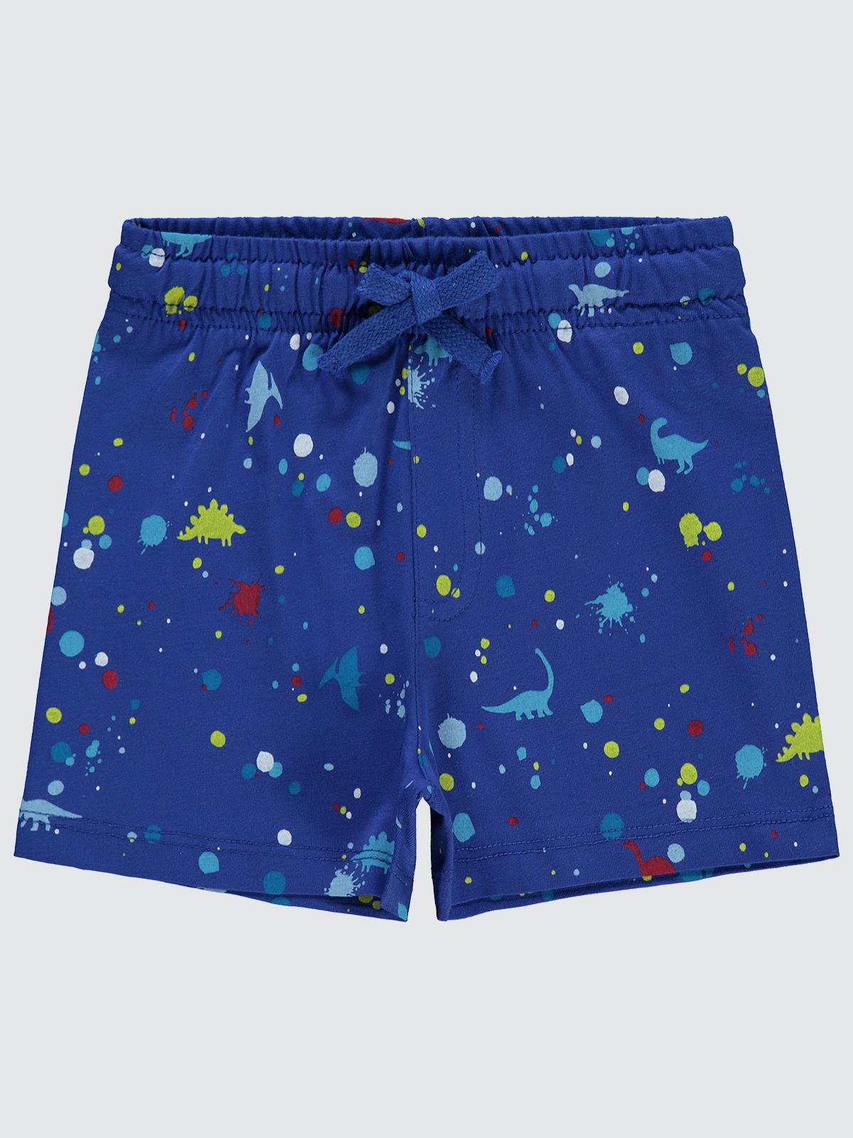 Civil Boys Sıçratma Dino Baskılı Empirme 2-5 Yaş Şort - Lacivert
