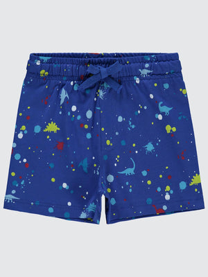 Civil Boys Sıçratma Dino Baskılı Empirme 2-5 Yaş Şort - Lacivert