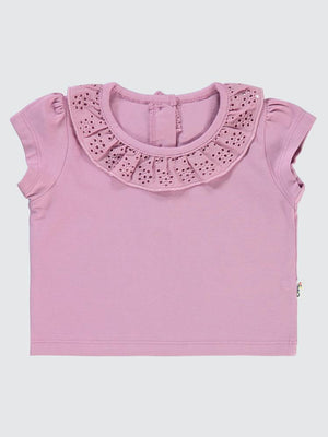 Civil Baby Yaka Brodeli 6-18 Ay Tişört - Lila