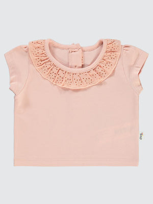 Civil Baby Yaka Brodeli 6-18 Ay Tişört - Pudra